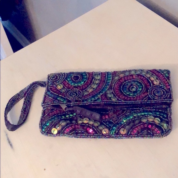 Vintage Sequined Clutch - Picture 1 of 3